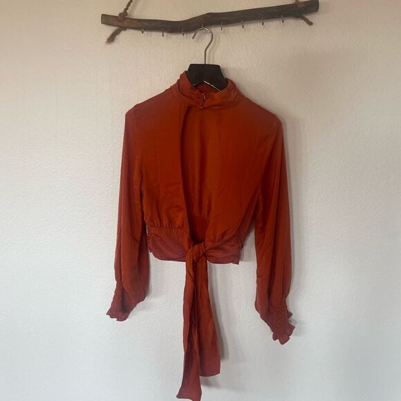 Orange open back blouse - Picture 6 of 6